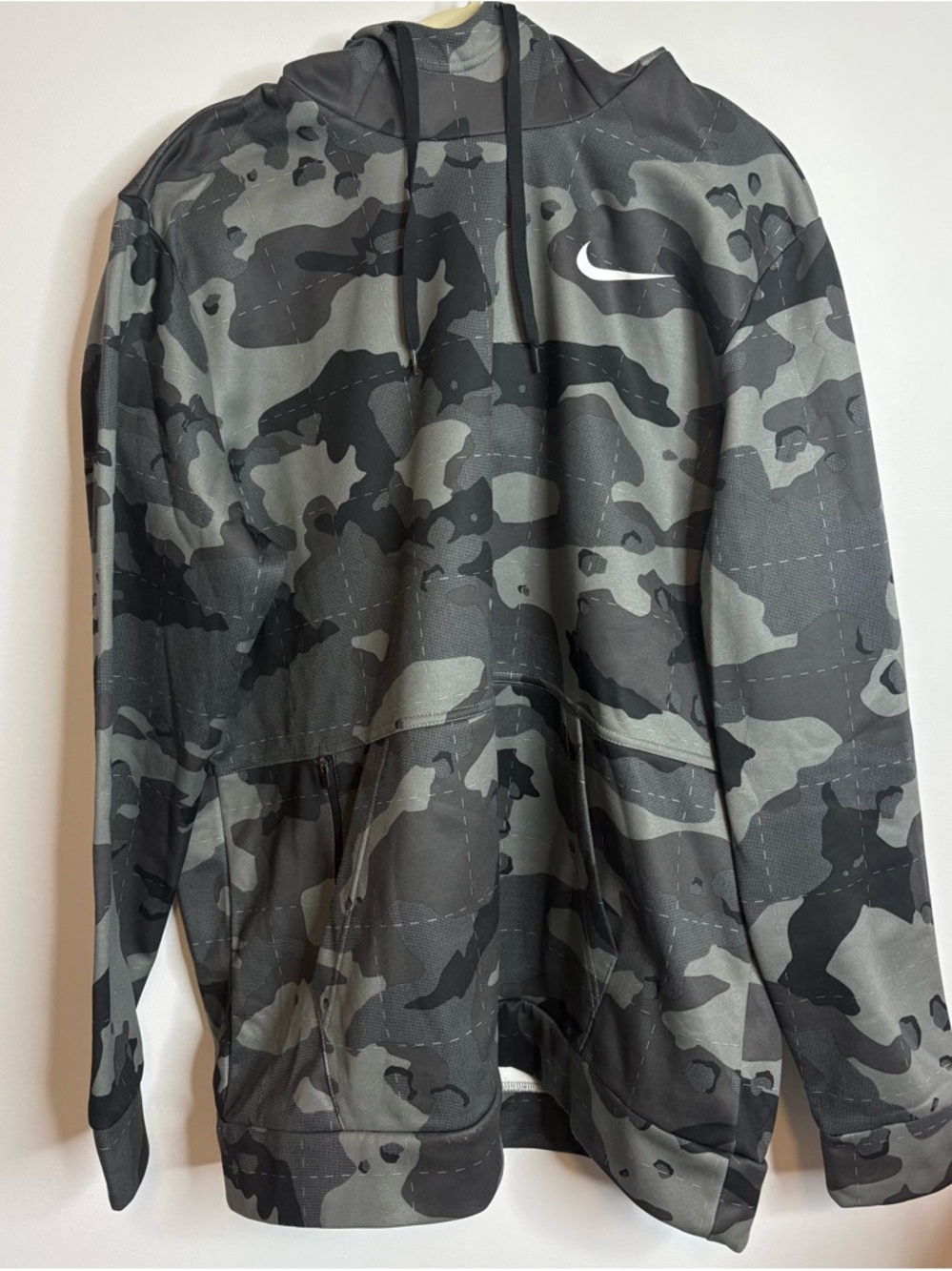 Nike Black & Gray Camo Pullover Hoodie XL